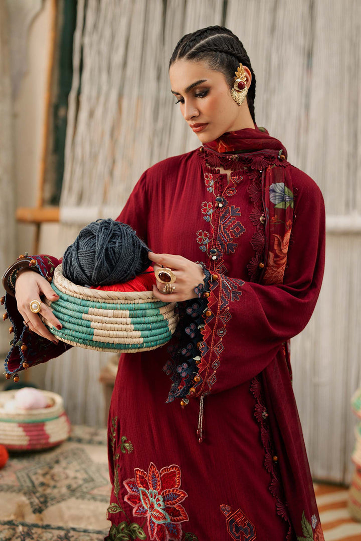 Maria B M.Prints 10A maroon dobby linen unstitched suit – view 5