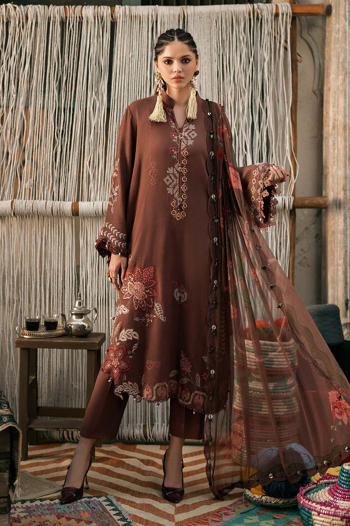 Maria B M.Prints 10B light brown dobby linen unstitched suit – view 2