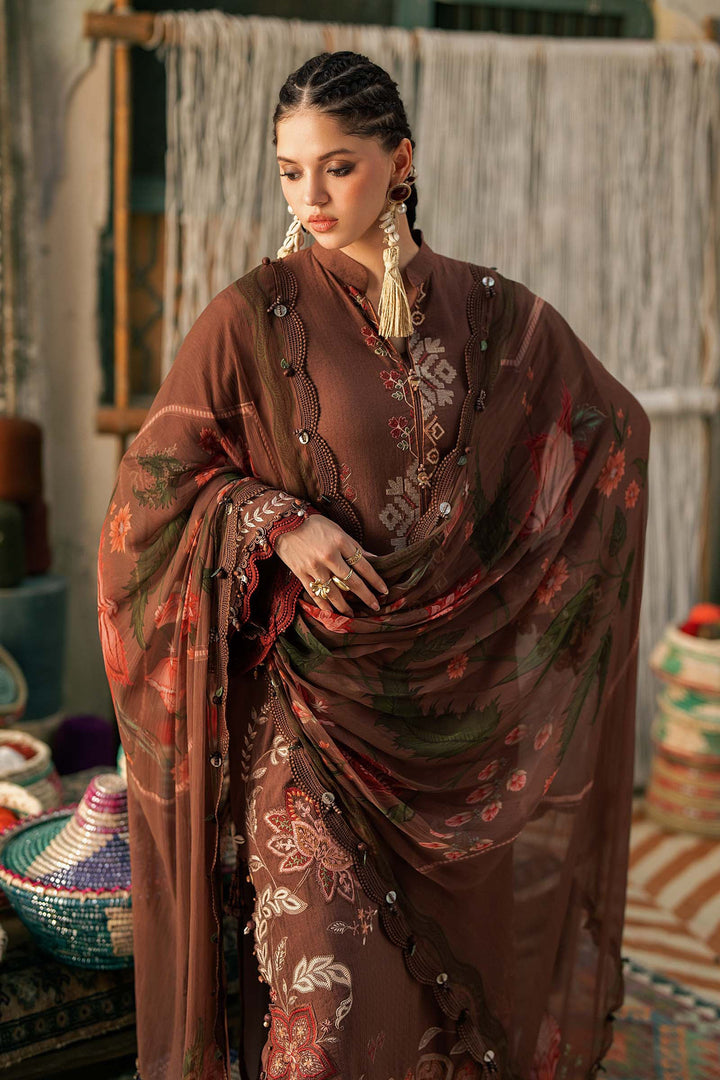 Maria B M.Prints 10B light brown dobby linen unstitched suit – view 5