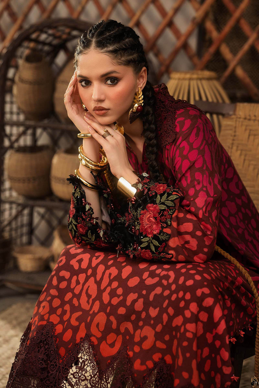 Maria B M.Prints 1A maroon linen unstitched suit – view 4