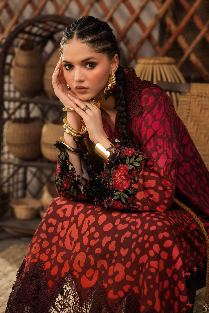 Maria B M.Prints 1A maroon linen unstitched suit – view 4