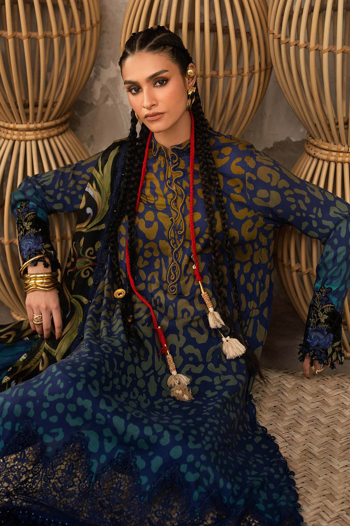 Maria B M.Prints 1B blue linen unstitched suit – view 1