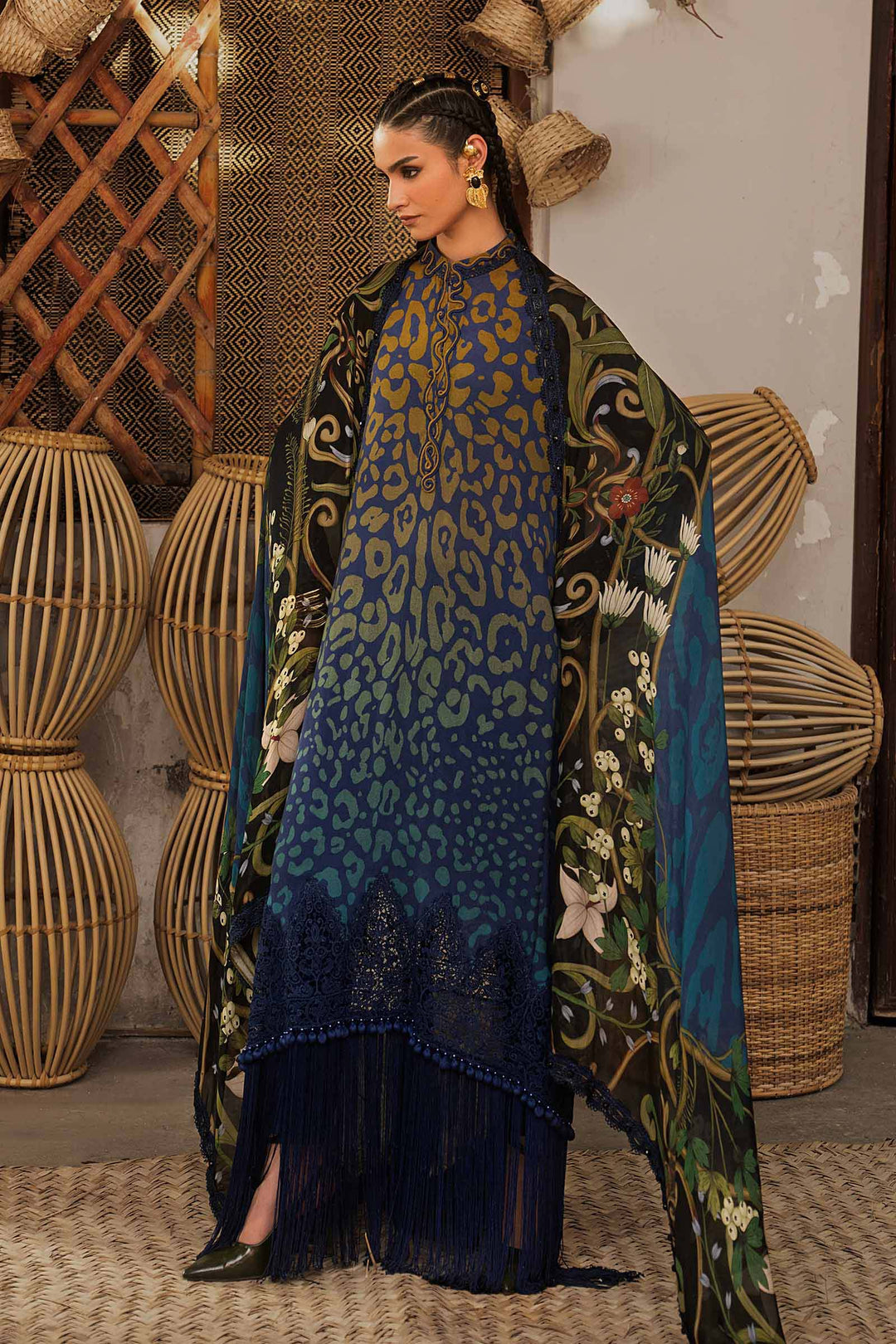 Maria B M.Prints 1B blue linen unstitched suit – view 3