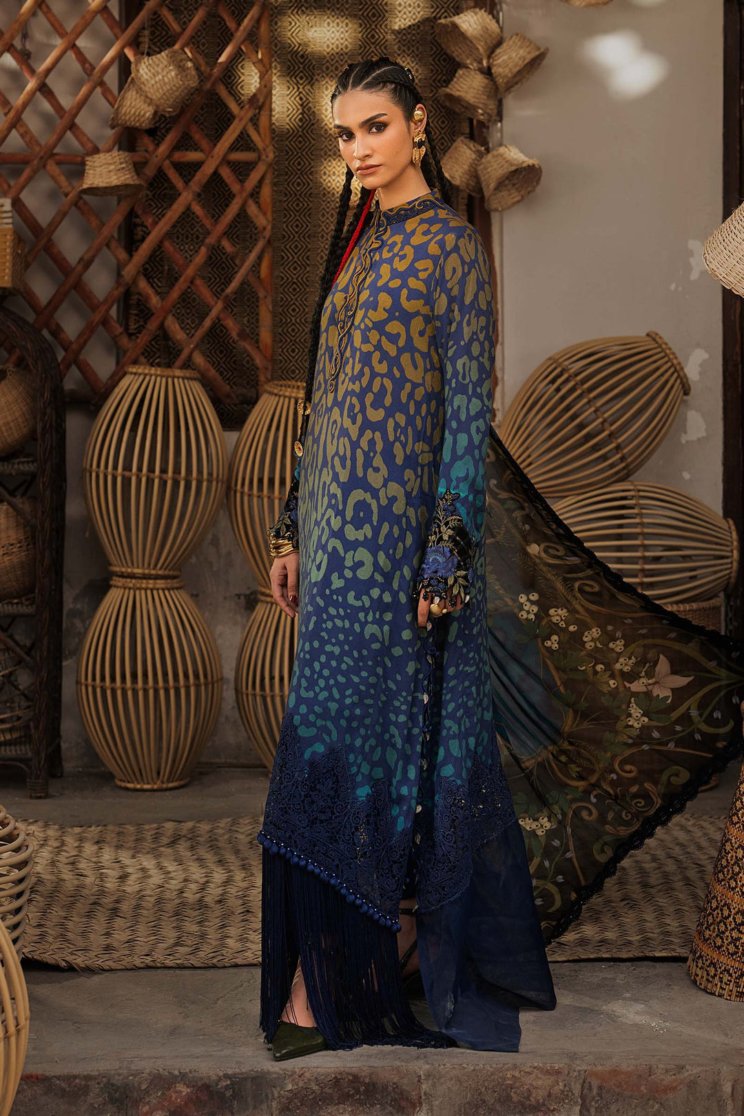 Maria B M.Prints 1B blue linen unstitched suit – view 5