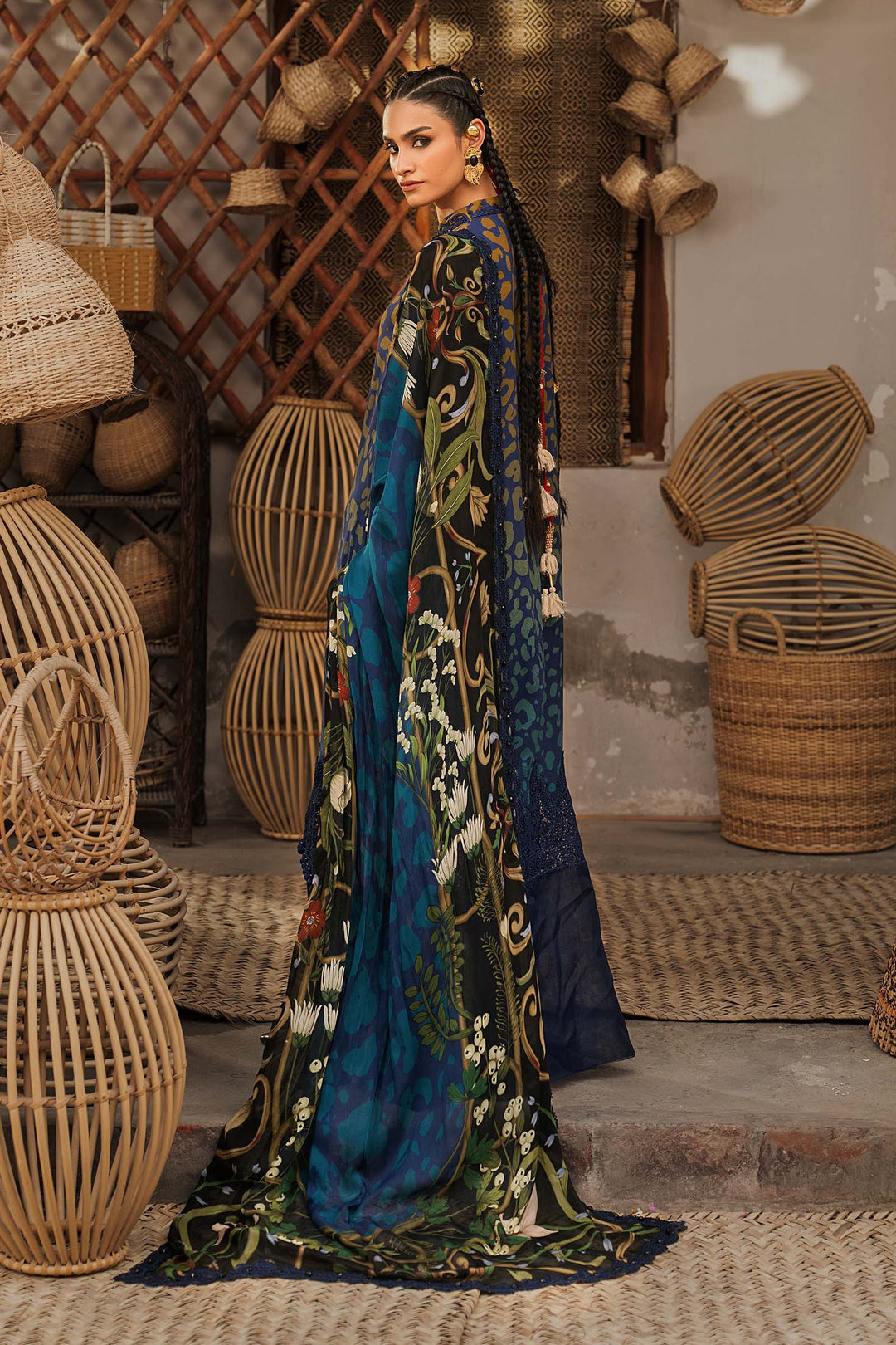 Maria B M.Prints 1B blue linen unstitched suit – view 6