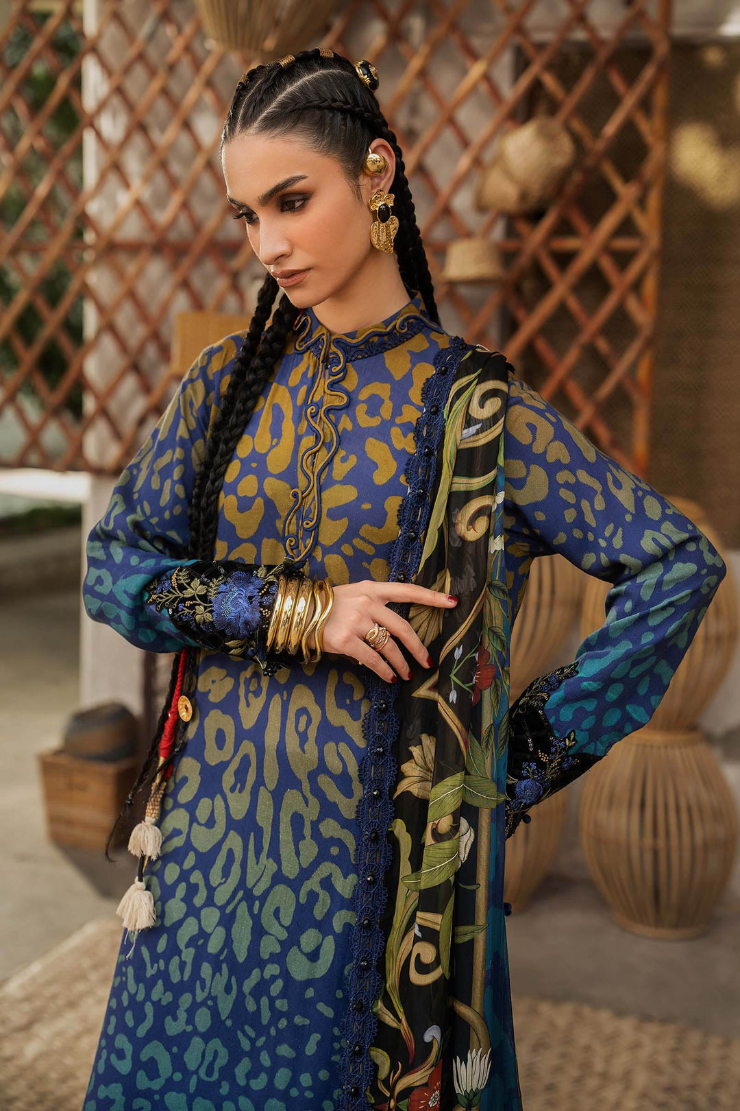 Maria B M.Prints 1B blue linen unstitched suit – view 7