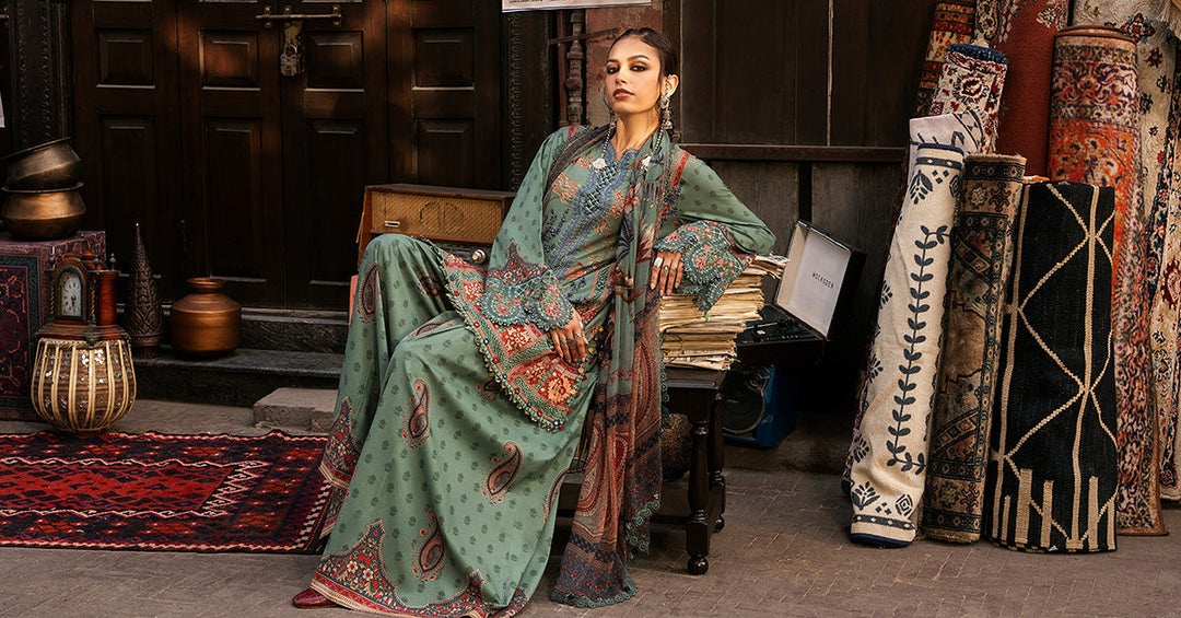 Maria B M.Prints 2A sea green cambric unstitched suit – view 7
