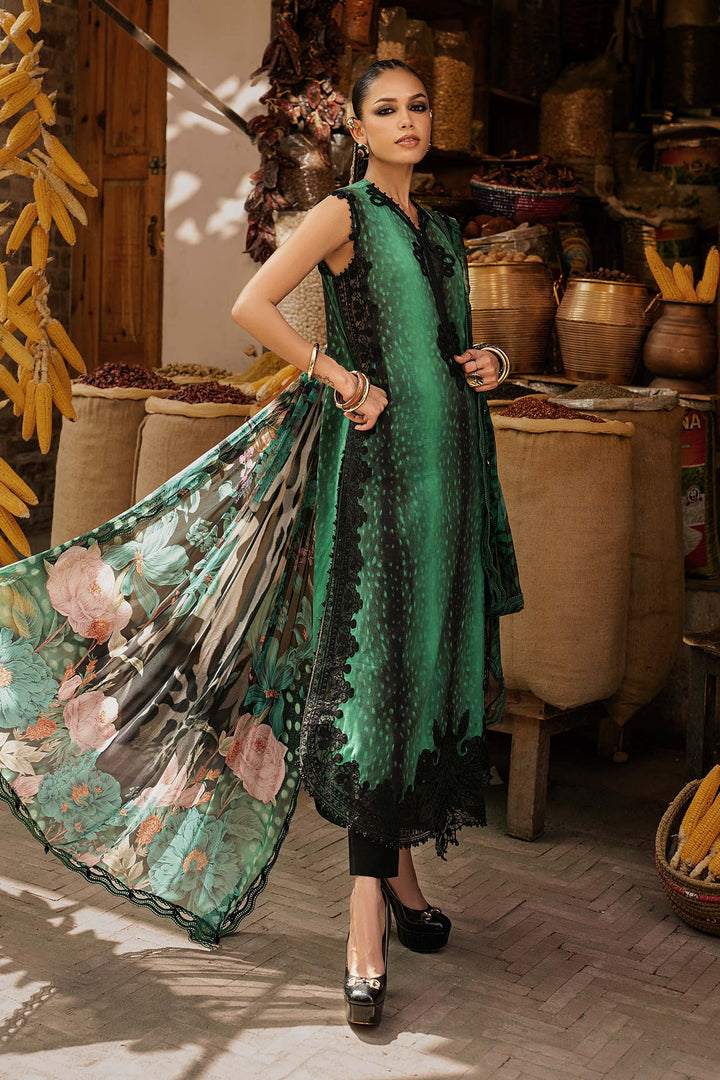 Maria B M.Prints 5A green linen unstitched suit – view 3