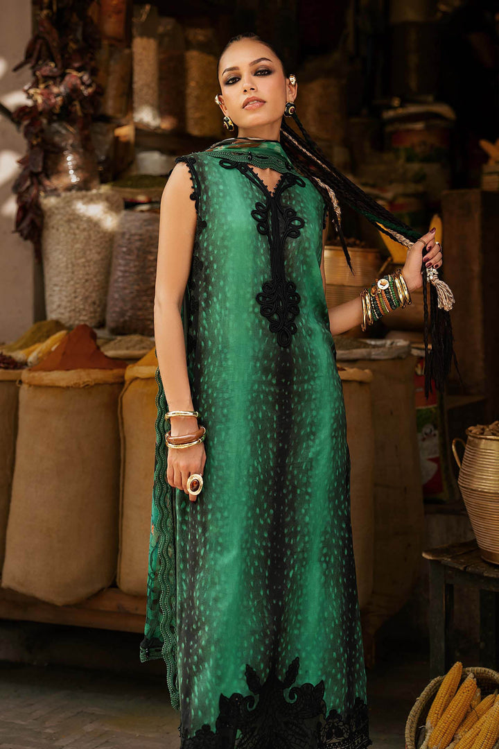 Maria B M.Prints 5A green linen unstitched suit – view 5