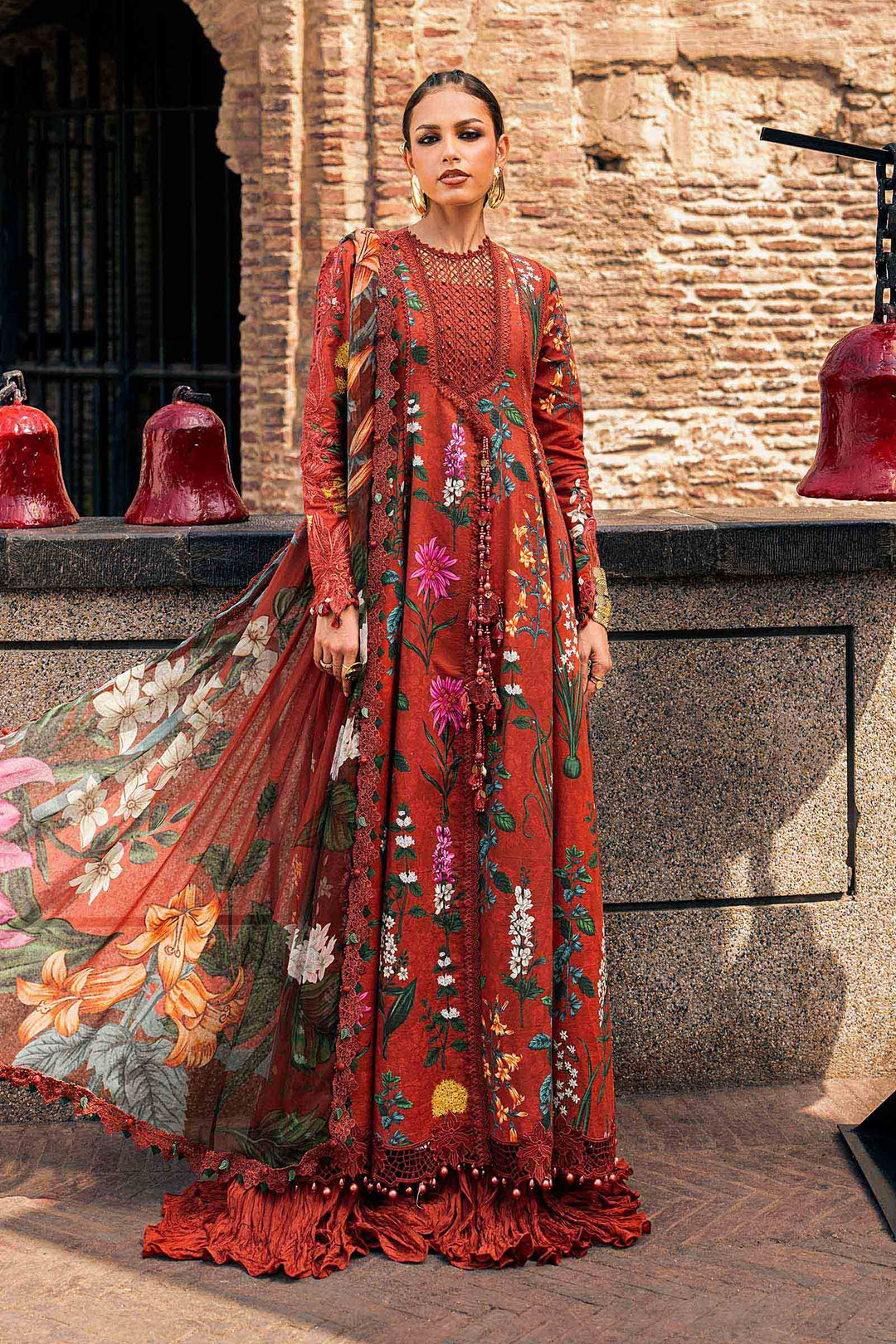 Maria B M.Prints 6B rust cambric unstitched suit – view 2