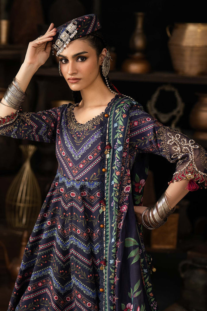Maria B M.Prints 7B blue cambric unstitched anarkali suit – view 6