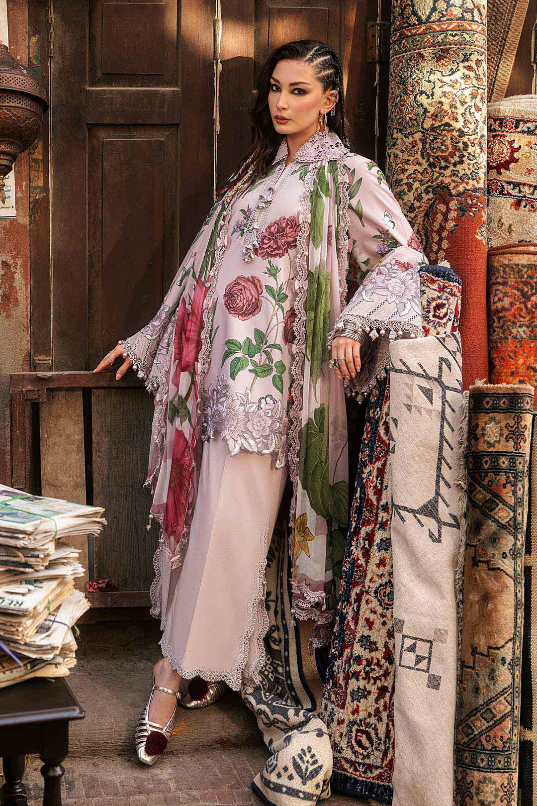 Maria B M.Prints 9A lilac cambric unstitched suit – view 2