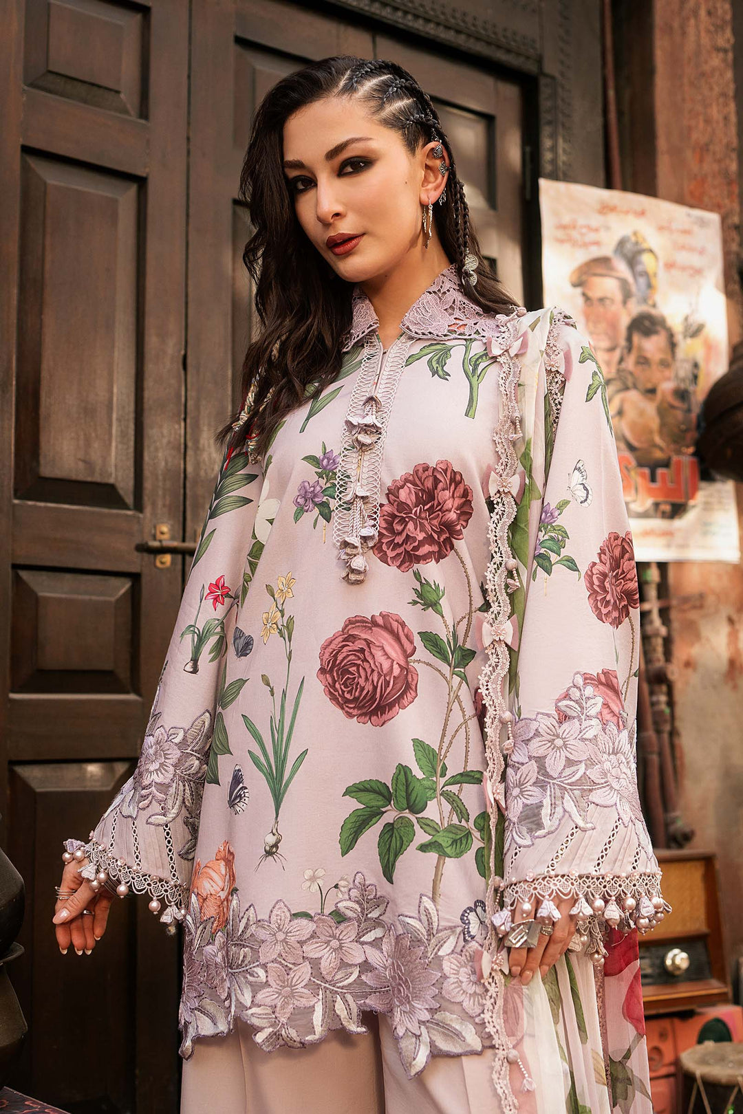 Maria B M.Prints 9A lilac cambric unstitched suit – view 1