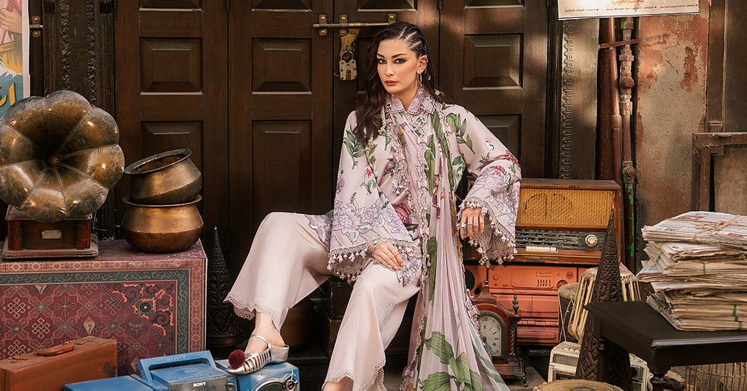 Maria B M.Prints 9A lilac cambric unstitched suit – view 7